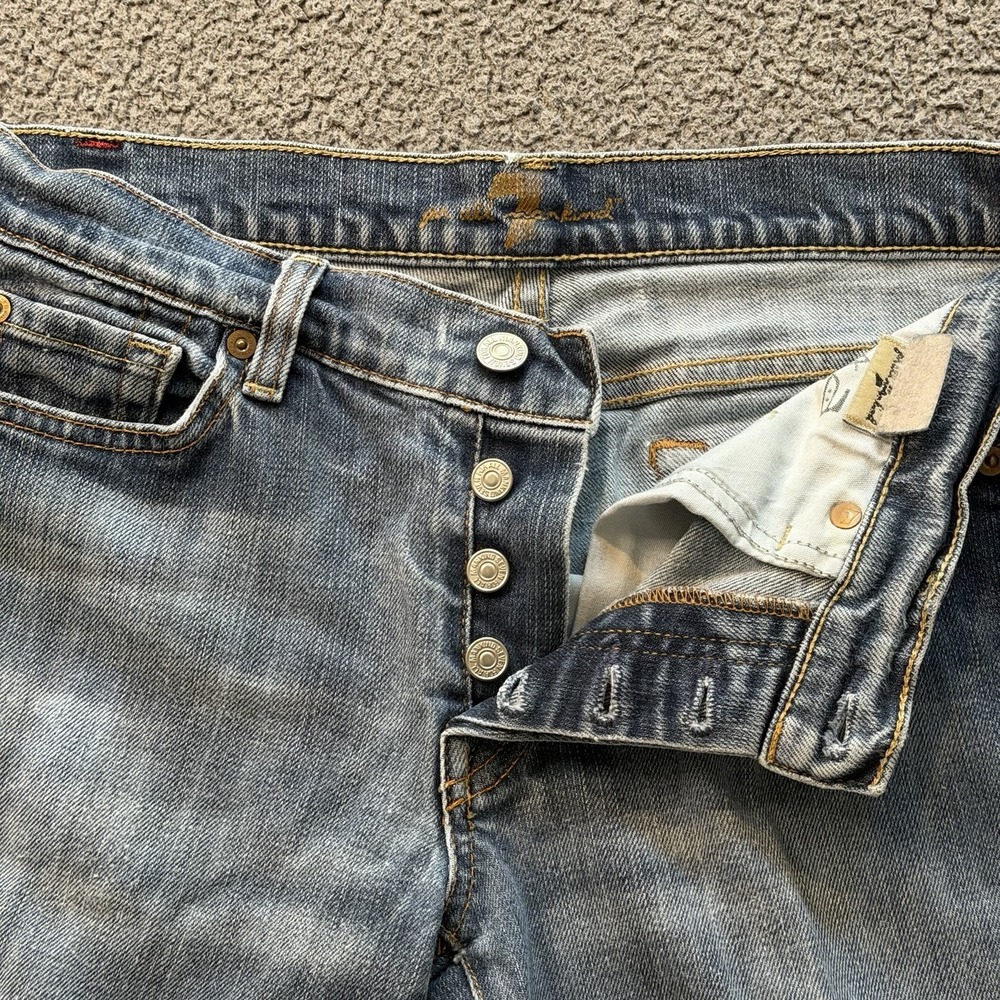 7 for All Mankind Boy Cut Bootcut Jeans Low Rise Buttonfly Y2K Women's 29 USA - Picture 5 of 16